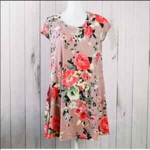 Short sleeve dress pink floral medium large